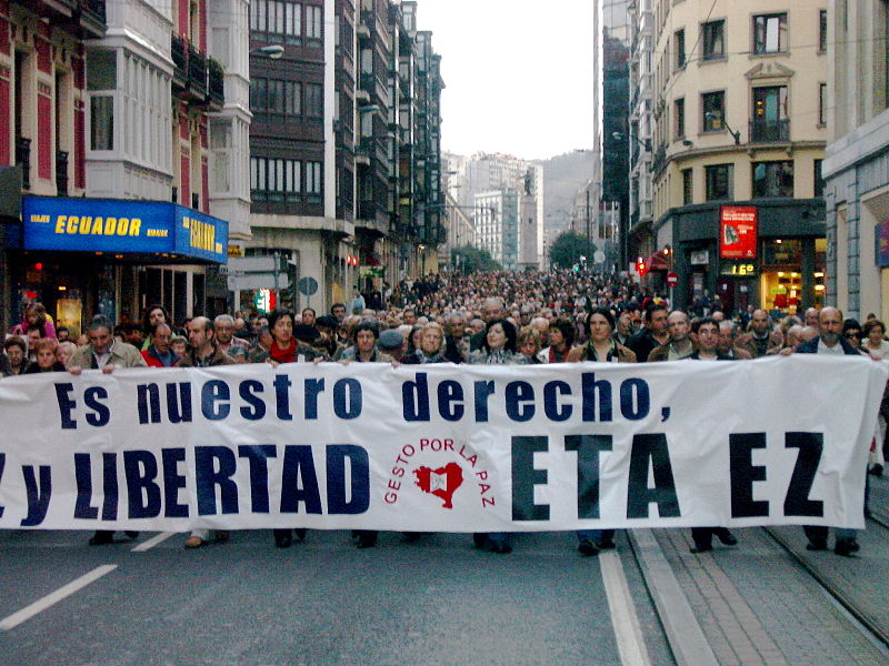 anifestación contra ETA en las calles de Bilbao en 2007.