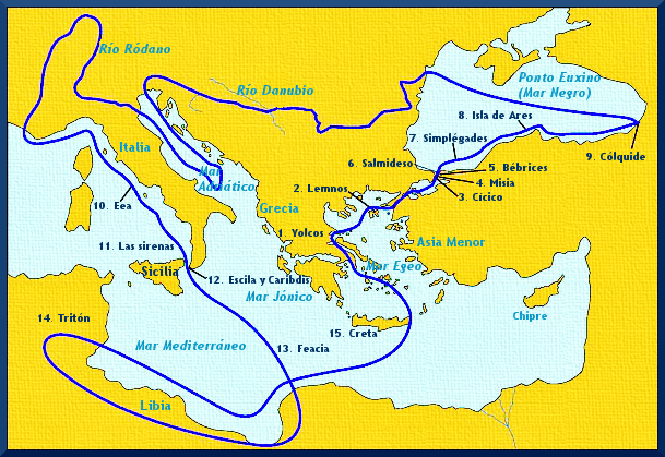 Mapa de la expedición del Argo