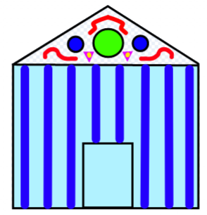 La imagen muestra la portada de una caseta con franjas en tonos azules
