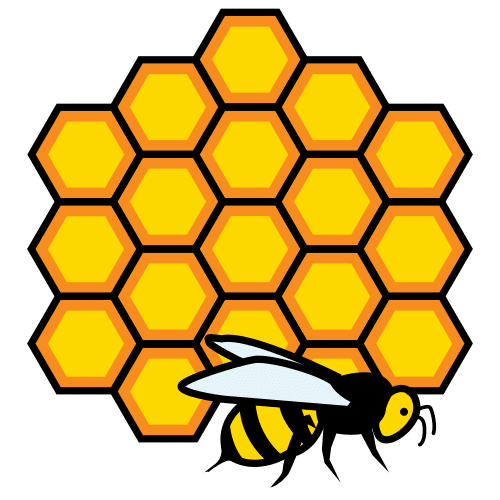 La imagen muestra una abeja en un panal de abejas