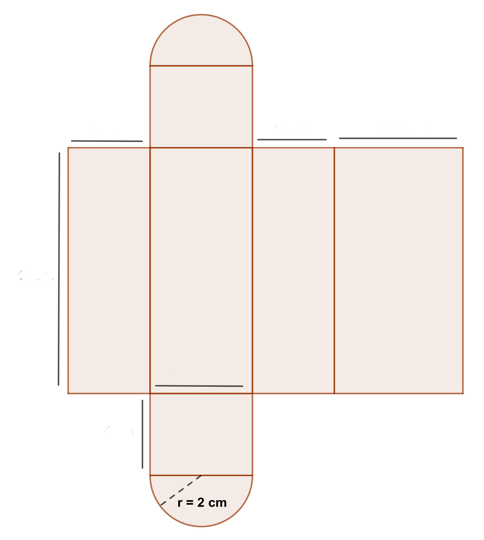 La imagen muestra cómo sería el plano para dibujar la maqueta en papel.