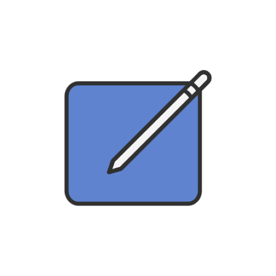 Icono de un lápiz y un papel.
