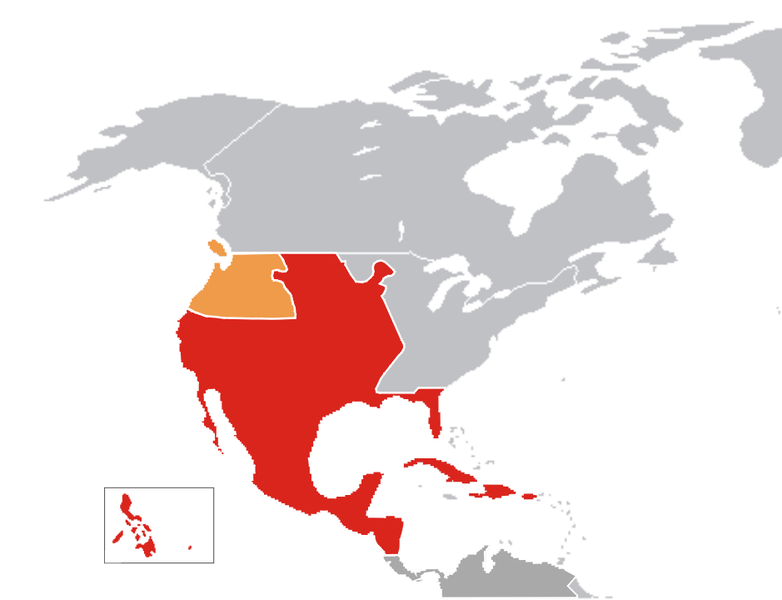 Mapa virreinato de Nueva España