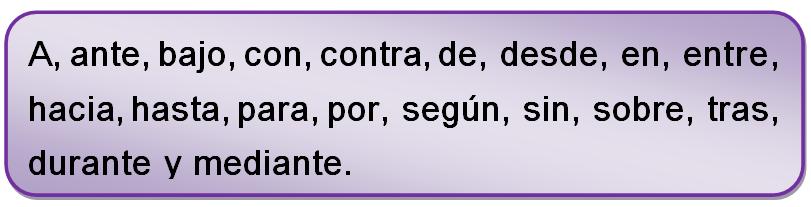 preposiciones