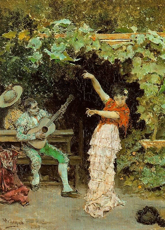 Baile andaluz con emparrado. José Villegas Cordero. 1890