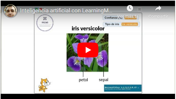 Inteligencia artificial con LearningML. Modelo numérico. Biología. Clasificación de plantas: Iris