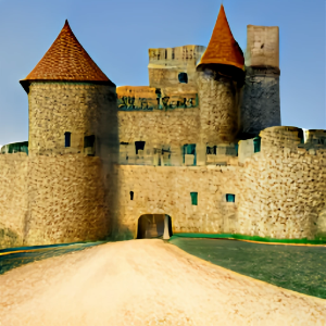 Castillo con torres realizado con Craiyon