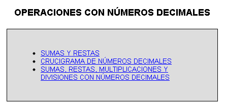Operaciones con decimales