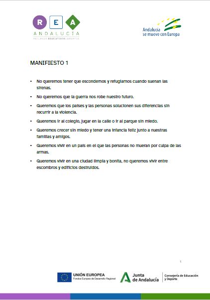 PDF con cuatro manifiestos para realizar la tarea
