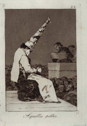 Una acusada ante el Tribundal de la Inquisición