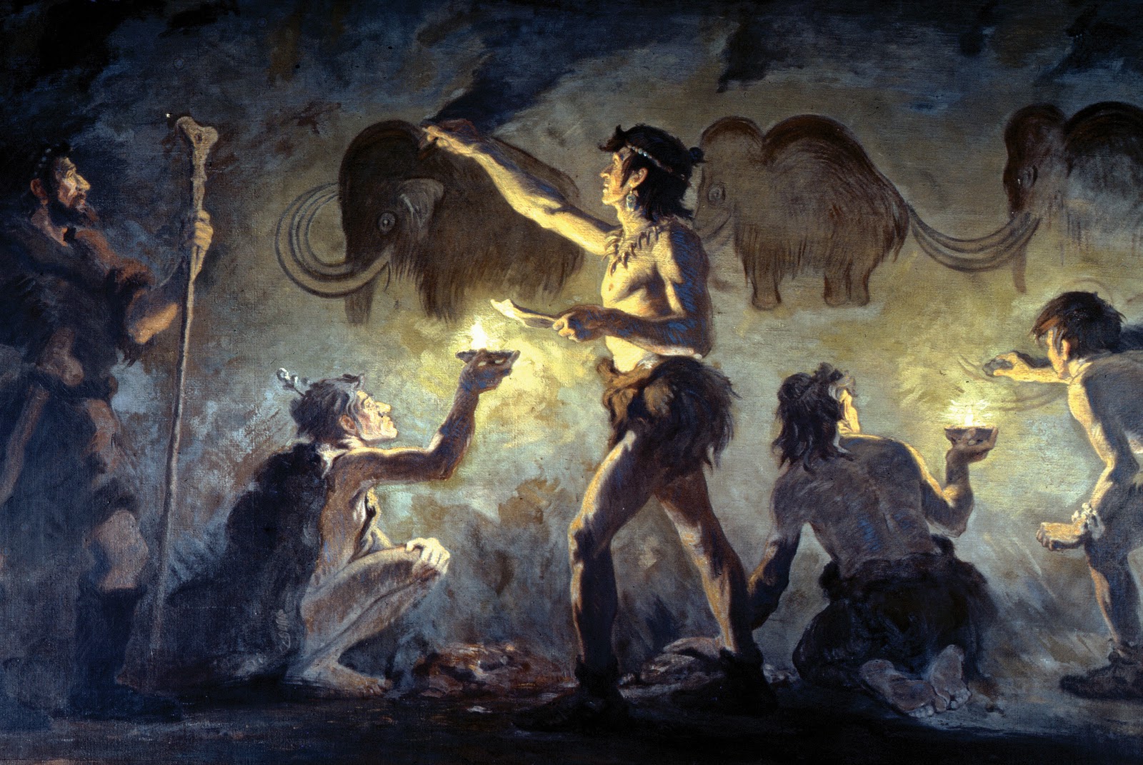 Cromagnon pintando en cuevas