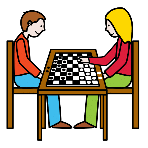 En la imagen aparecen un niño y una niña jugando a un juego de mesa.