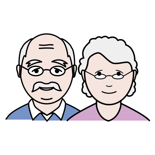 En la imagen aparecen un abuelo y una abuela. Se les ve desde el pecho hacia arriba.