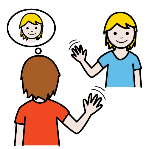 En la imagen aparecen dos personas saludándose con confianza.