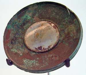 espejo romano de bronce bruñido