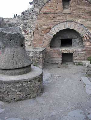 fotografía de un horno de panadería en Pompeya