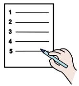 La imagen muestra una lista numerada y una mano con un lápiz.