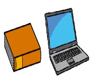 La imagen muestra un libro y un ordenador portátil.