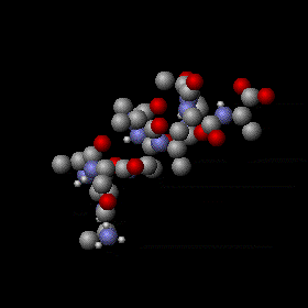 Agitación térmica molécula de helio