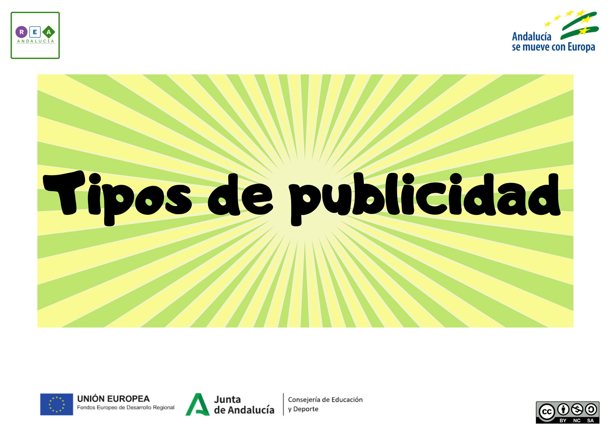 Portada documento con el texto tipos de publicidad