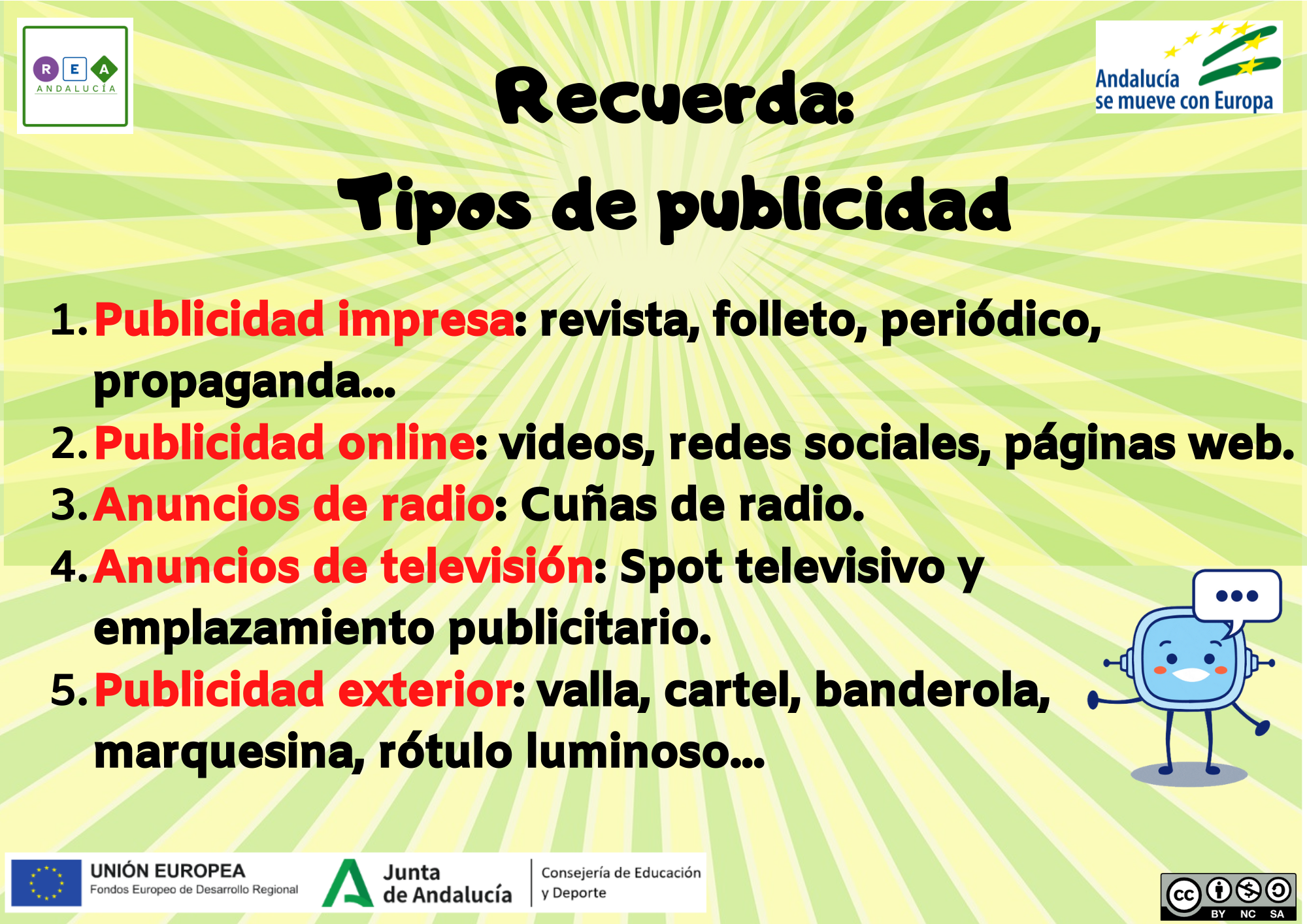 Documento para rellenar sobre tipos de publicidad