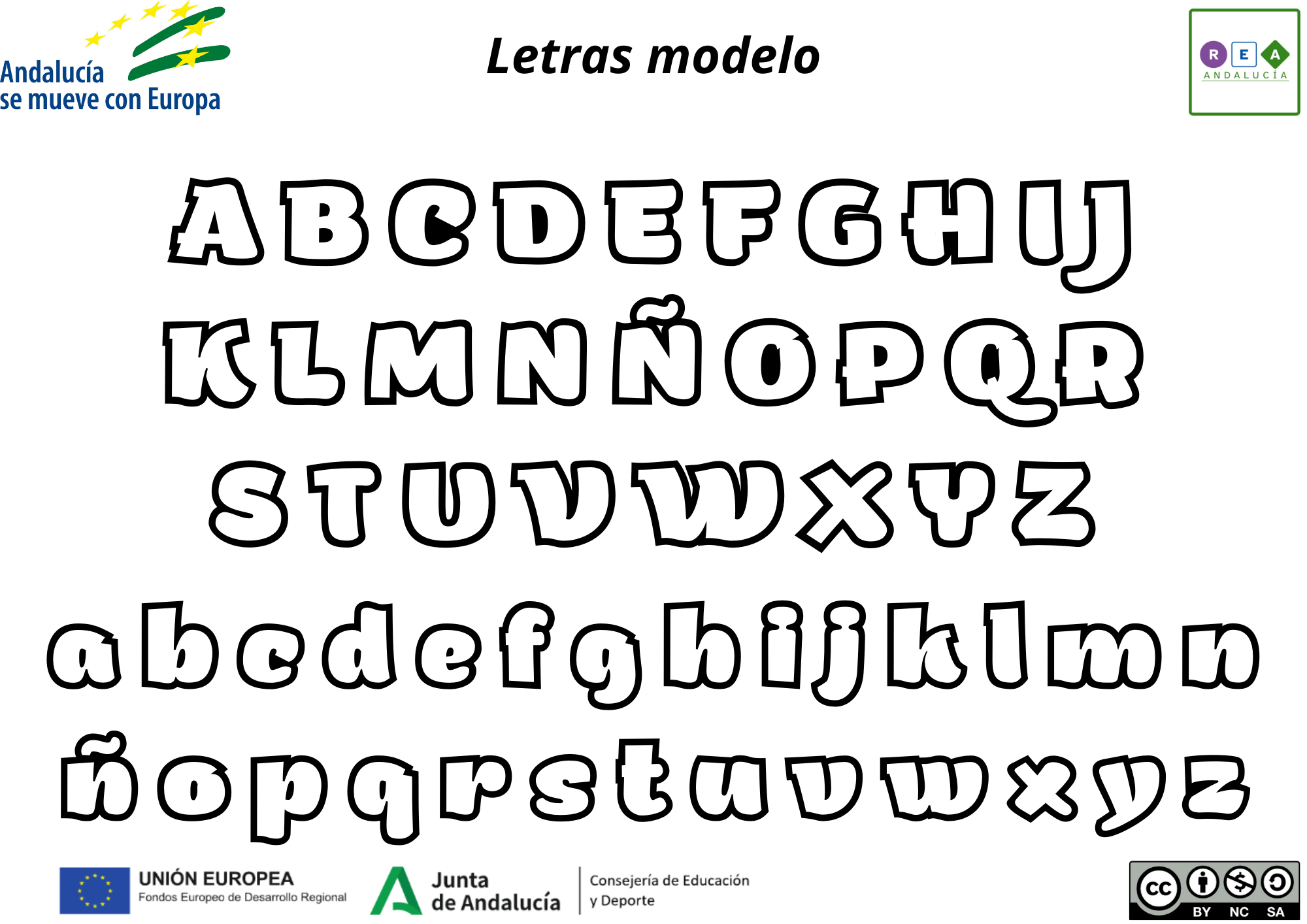  Abecedario en minúsculas y mayúsculas