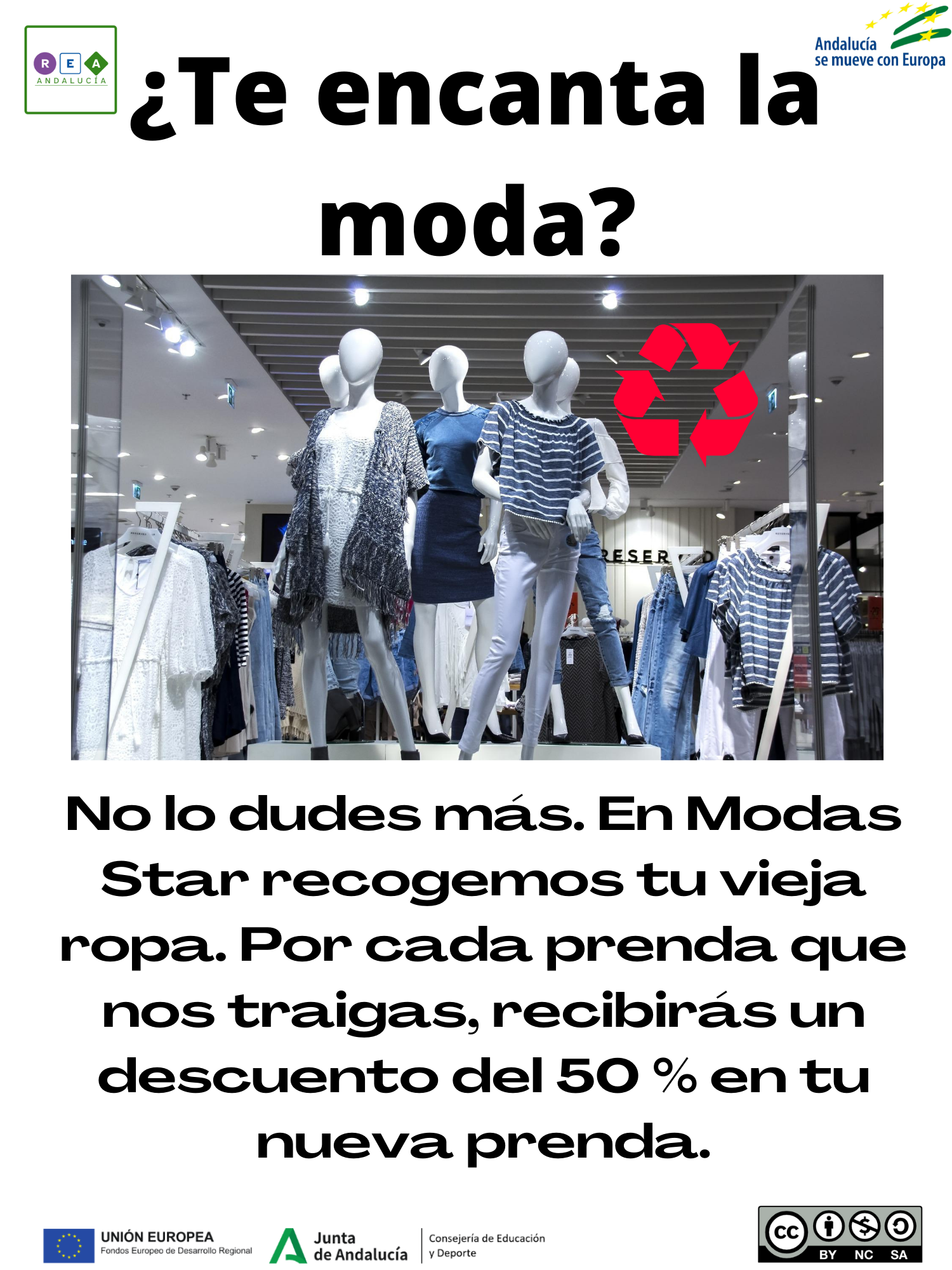 Imagen que muestra ropa y la oferta de recogerte tu ropa vieja