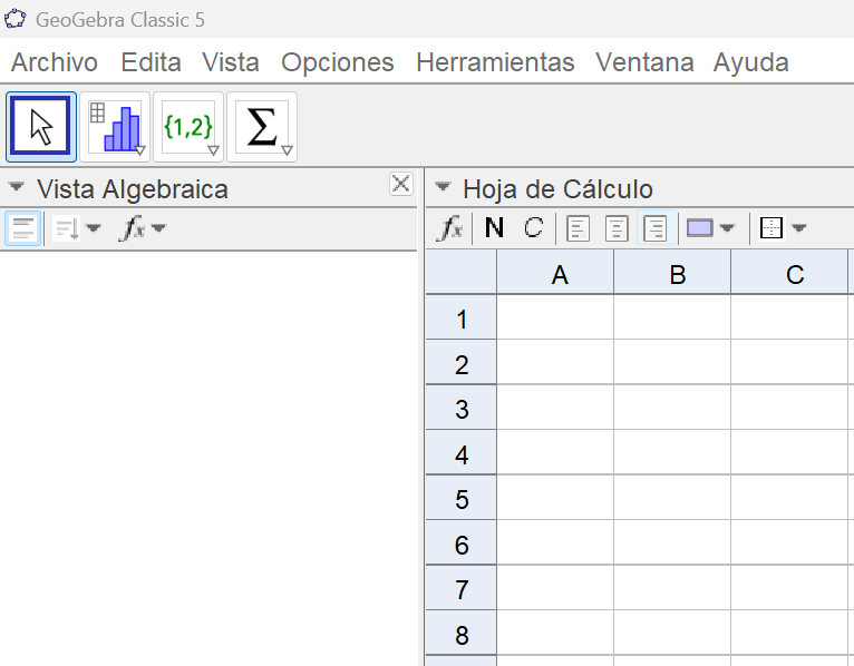 Hoja de Cálculo Geogebra Hoja de Cálculo Geogebra