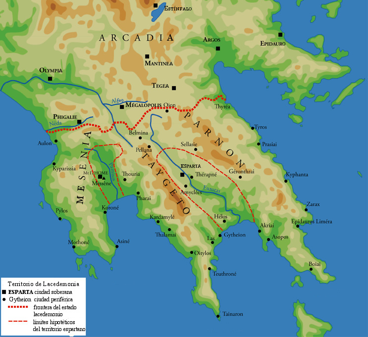 Esparta, mapa