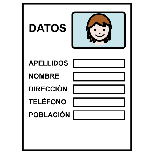  La imagen muestra una ficha con datos personales. 