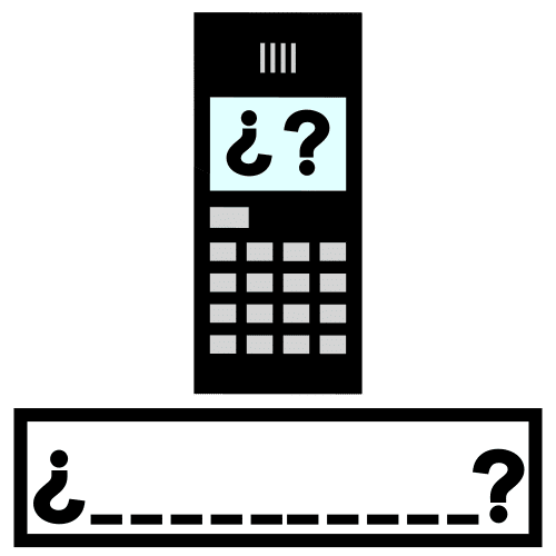  La imagen muestra un móvil con interrogantes en el número de teléfono.