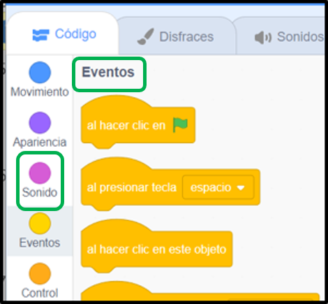 Bloques de eventos