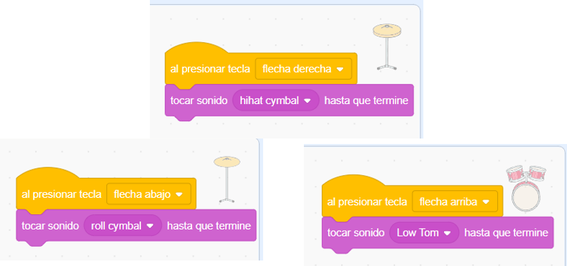 Programa de Scratch para llevar un ritmo al pulsar una tecla.