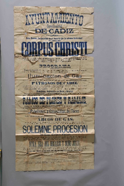 Cartel de las fiestas del Corpus Crhisti de Cádiz 1890