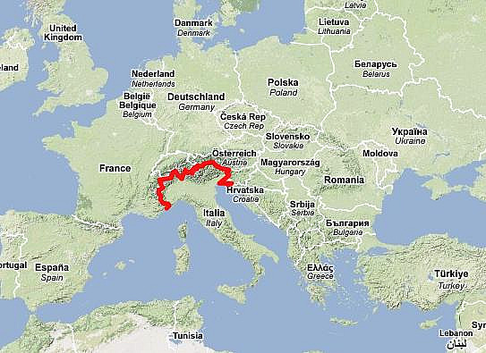 península italiana mapa de europa