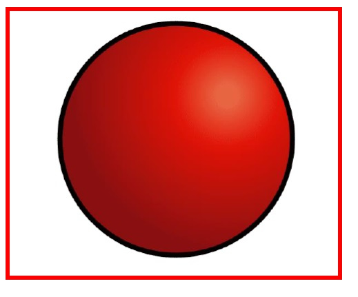 La imagen muestra una esfera roja sin nombre