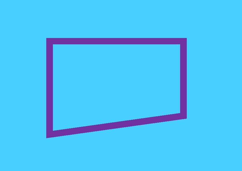 La imagen muestra una línea poligonal cerrada de color morado con fondo azul claro