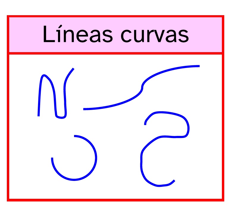 La imagen muestra diferentes ejemplos de líneas curvas