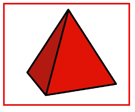La imagen muestra una pirámide de color rojo