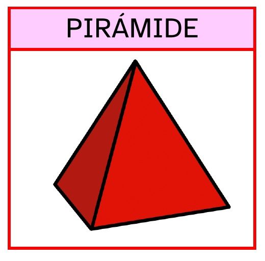 La imagen muestra una pirámide de color rojo con nombre