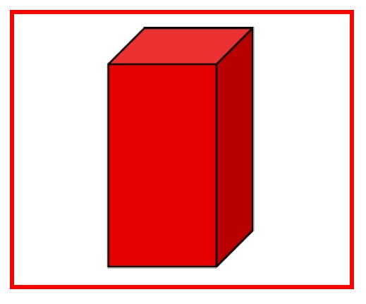 La imagen muestra un prisma de color rojo