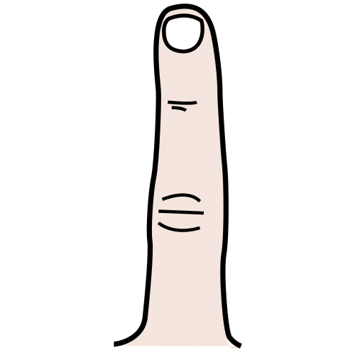 La imagen muestra la silueta de un dedo de color marrón