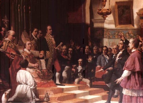 El juramento de los diputados a las cortes de Cádiz
