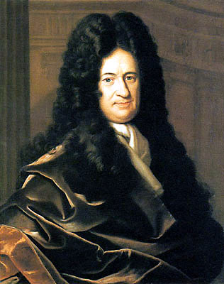 La imagen muestra al matemático Leibniz
