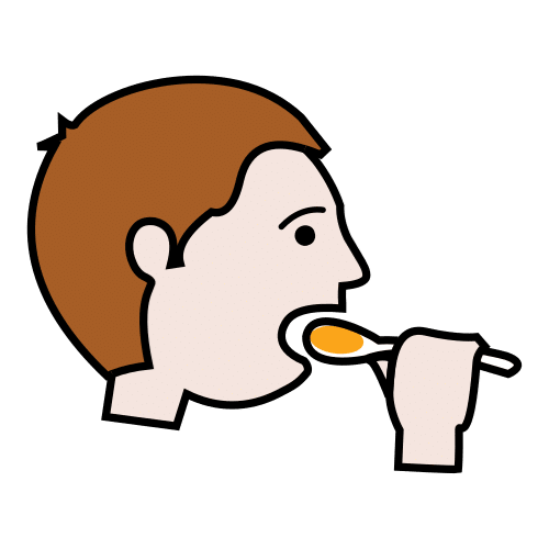 La imagen muestra un niño con el pelo castaño que está introduciendo una cuchara con comida en su boca.