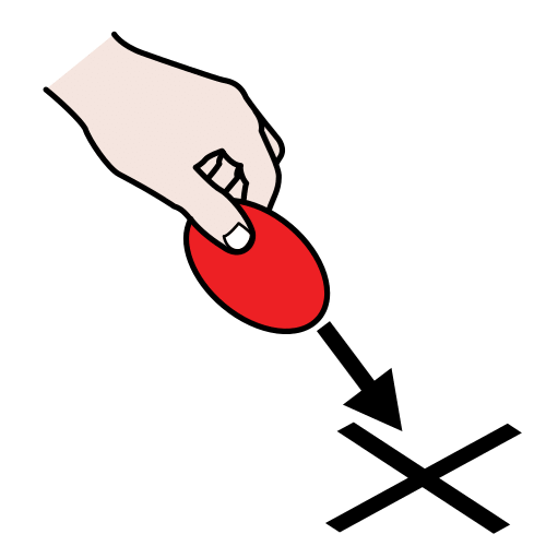 La imagen muestra una mano poniendo una ficha roja en un lugar concreto. 