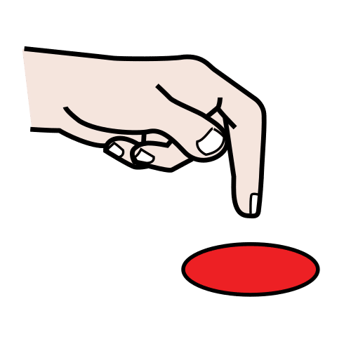 La imagen muestra una mano que señala un círculo rojo