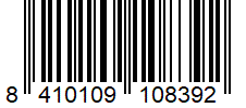 La imagen muestra el código de barras con los números 8410109108392
