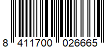 La imagen muestra el código de barras 8411700026665