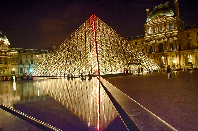 Imagen de la Pirámide de cristal en el Museo del Louvre (París - Francia)